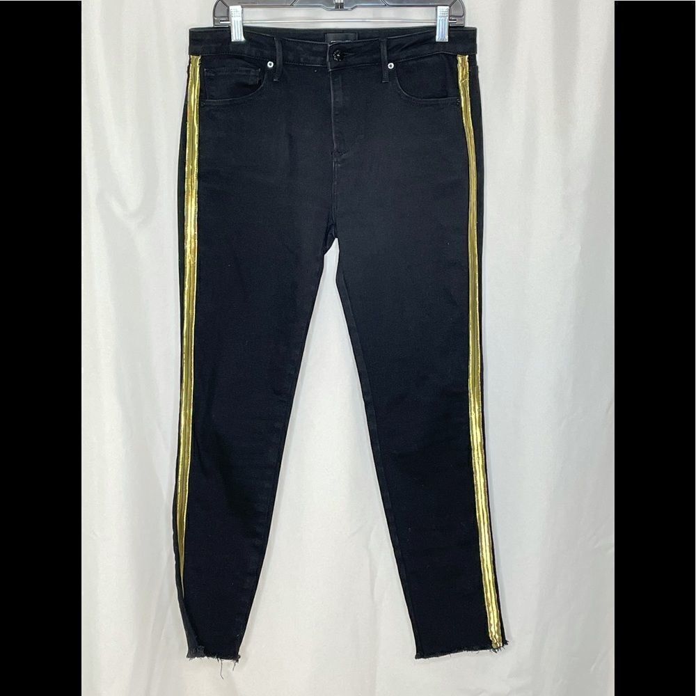 Driftwood Jackie Gold Stripe Skinny Jeans Black 29